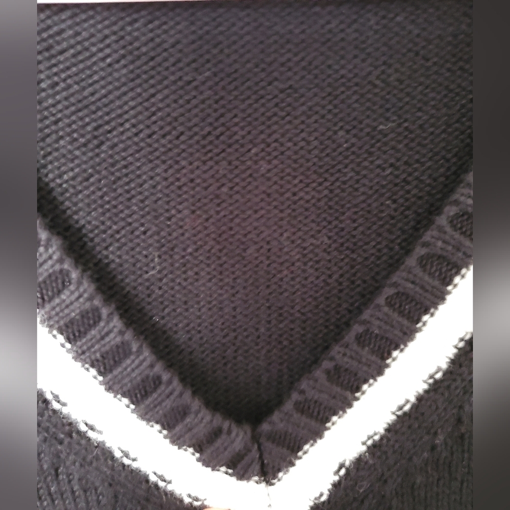 Black Sleeveless V-Neck Sweater Vest - Picture 4 of 4